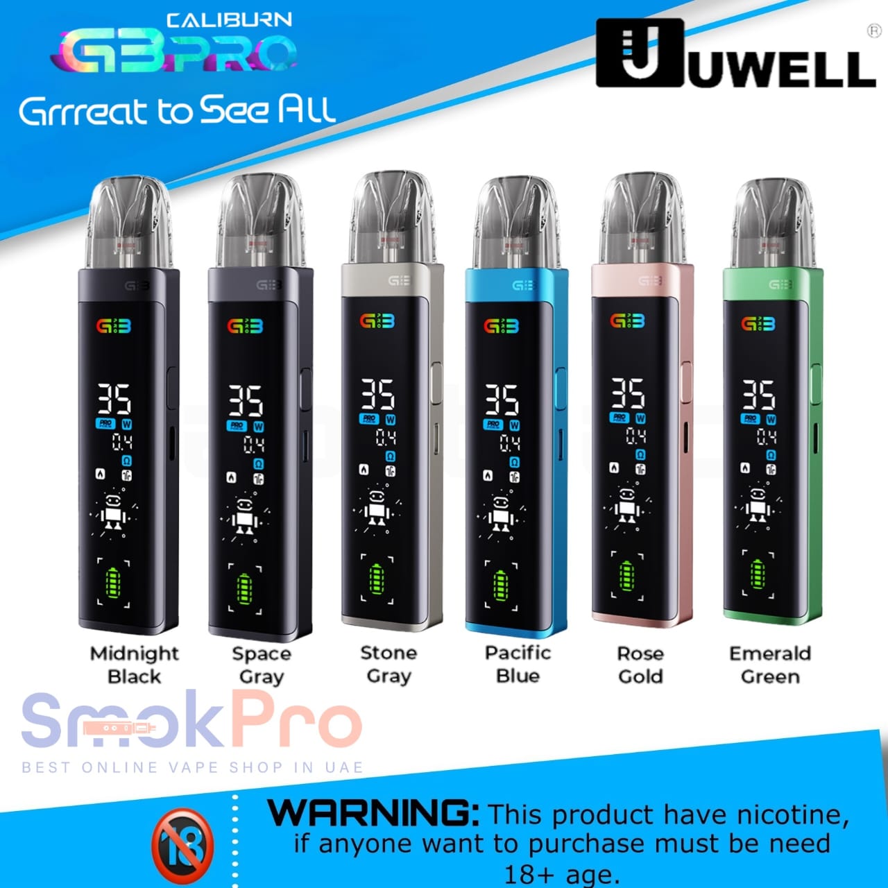 elfbar elfa master akku Uwell Caliburn G3 Pro Pod Kit In UAE