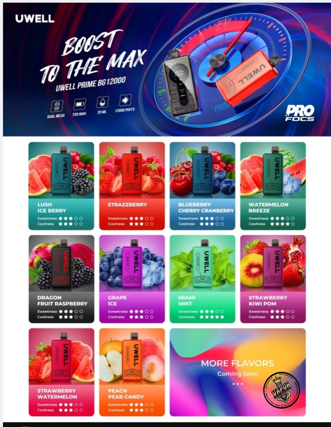 UWELL Prime BG12000 Puffs Disposable Vape In UAE