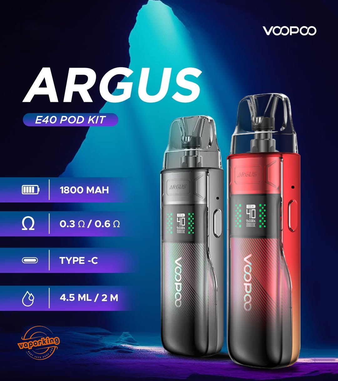 elf bar vape uk VOOPOO ARGUS E40 Pod System $27.99 main image 1