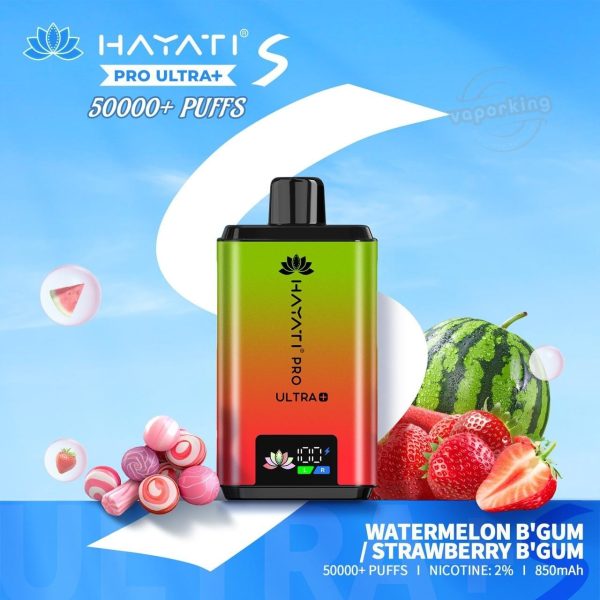 Hayati Pro Ultra+ S 50000- Watermelon B'gum / Strawberry B'gum