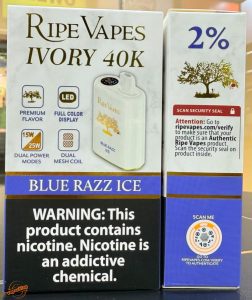 Ripe Vapes IVORY 40000 Puffs- Blue Razz Ice