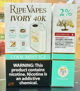 Ripe Vapes IVORY 40000 Puffs- Cool Mint Ice