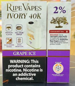 Ripe Vapes IVORY 40000 Puffs- Grape Ice