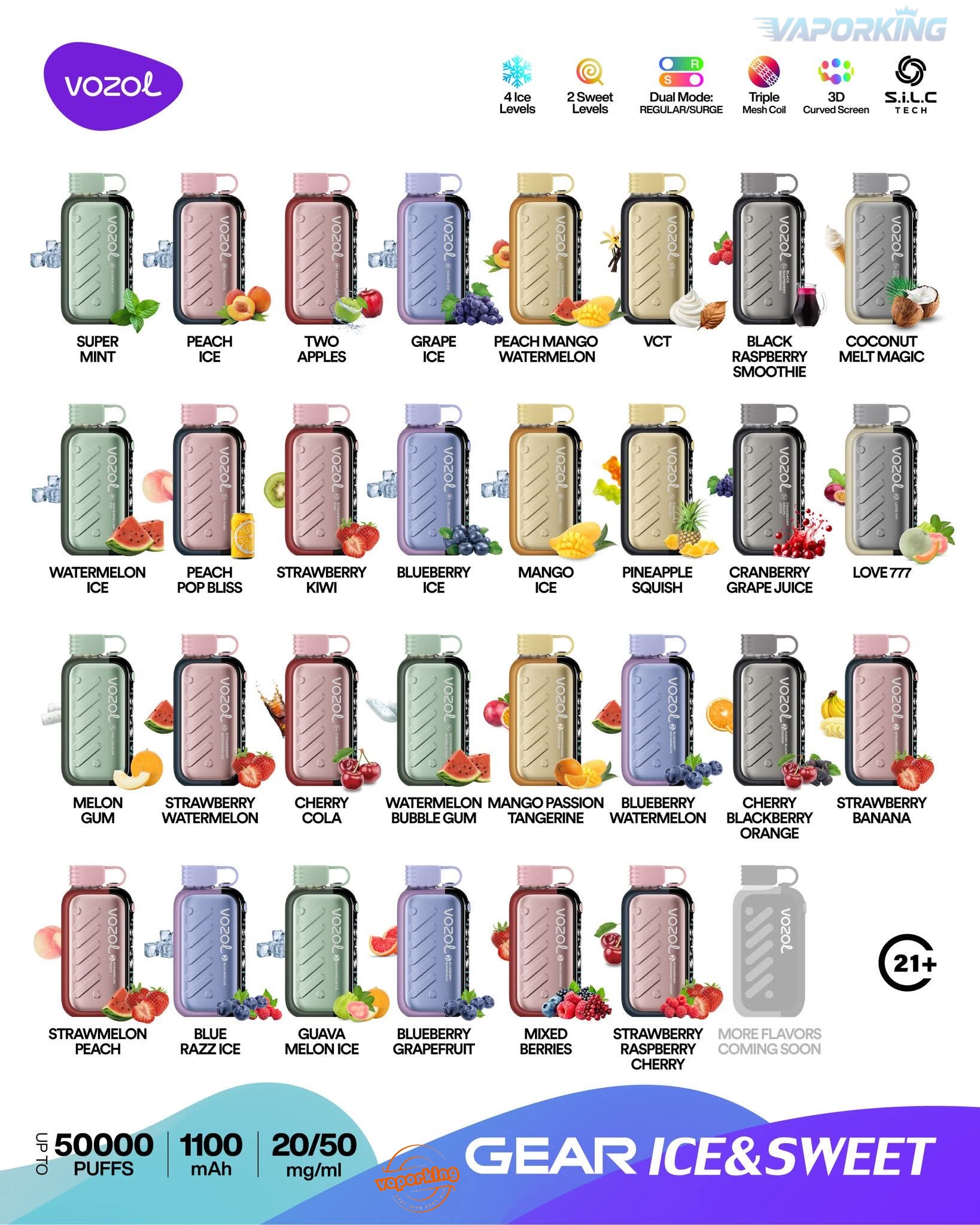 Vozol Gear Ice & Sweet 50000 Puffs Disposbale Best Buy Online