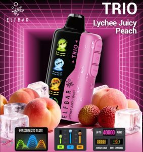 ELF BAR Trio 40000 Puffs Disposable- Lychee Juicy Peach