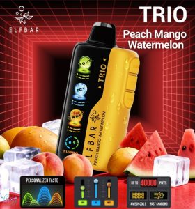 ELF BAR Trio 40000 Puffs Disposable- Peach Mango Watermelon