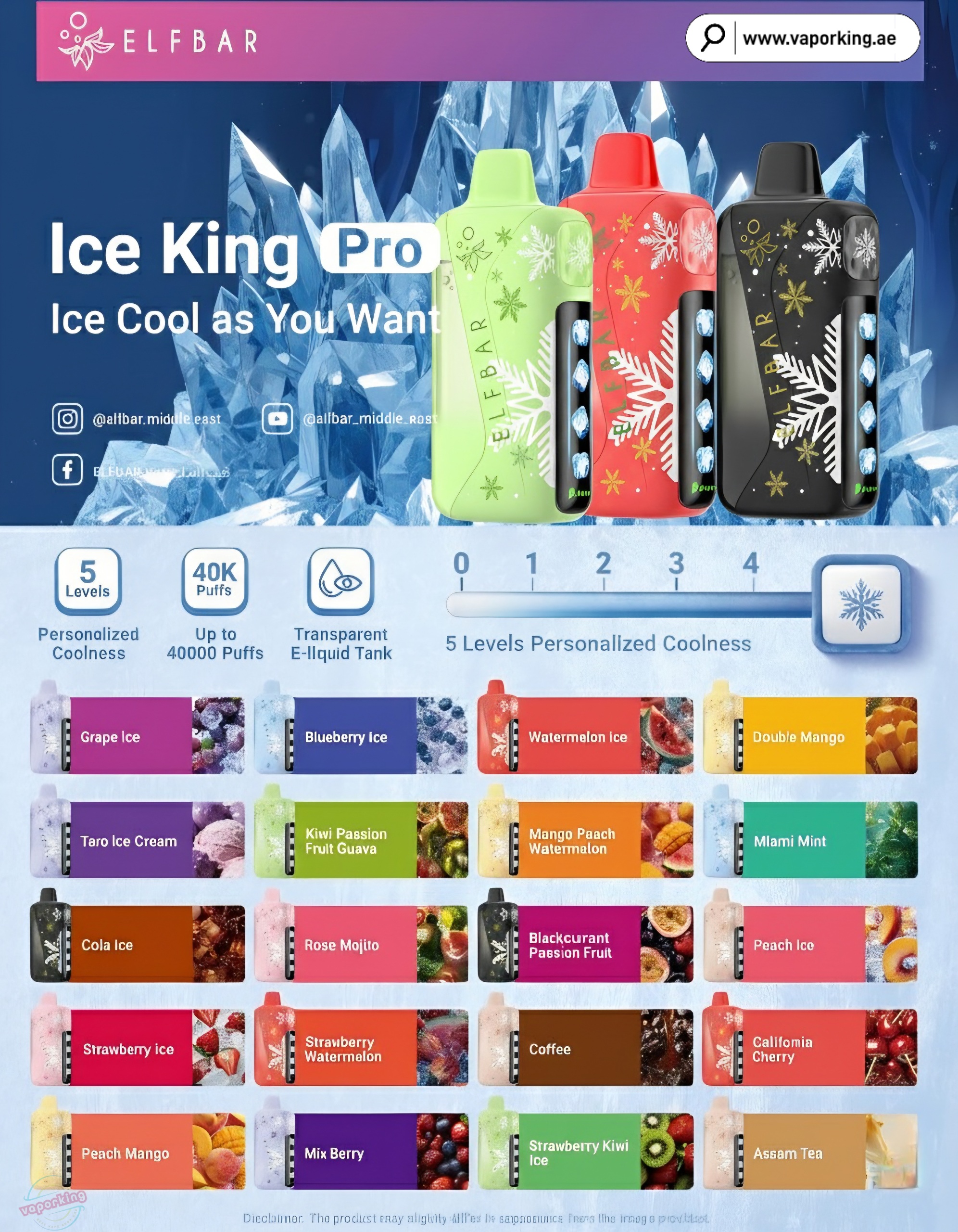 ELFBAR Ice King Pro 40000 Puffs buy at best online vape in UAE ELFBAR Ice King Pro 40000 Puffs