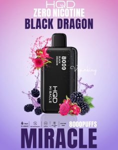 HQD Miracle 8000 Puffs Zero Nicotine- Black Dragon