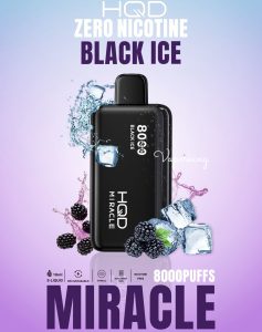 HQD Miracle 8000 Puffs Zero Nicotine- Black Ice