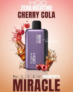 HQD Miracle 8000 Puffs Zero Nicotine- Cherry Cola