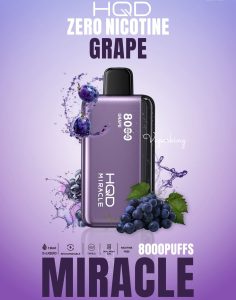 HQD Miracle 8000 Puffs Zero Nicotine- Grape