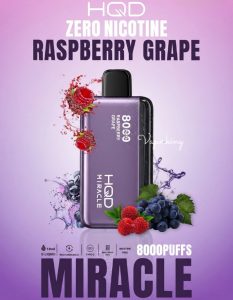 HQD Miracle 8000 Puffs Zero Nicotine- Raspberry Grape