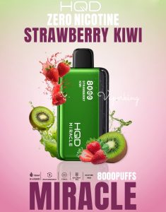 HQD Miracle 8000 Puffs Zero Nicotine- Strawberry Kiwi