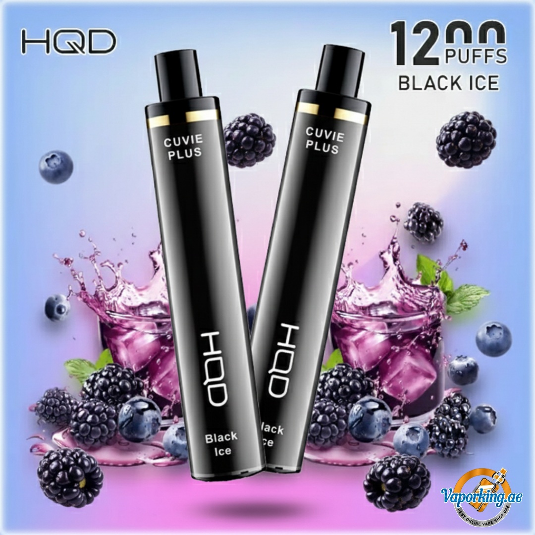 HQD Black Ice 1200 Puffs Cuvie Plus Disposable Vape 50mg in the UAE