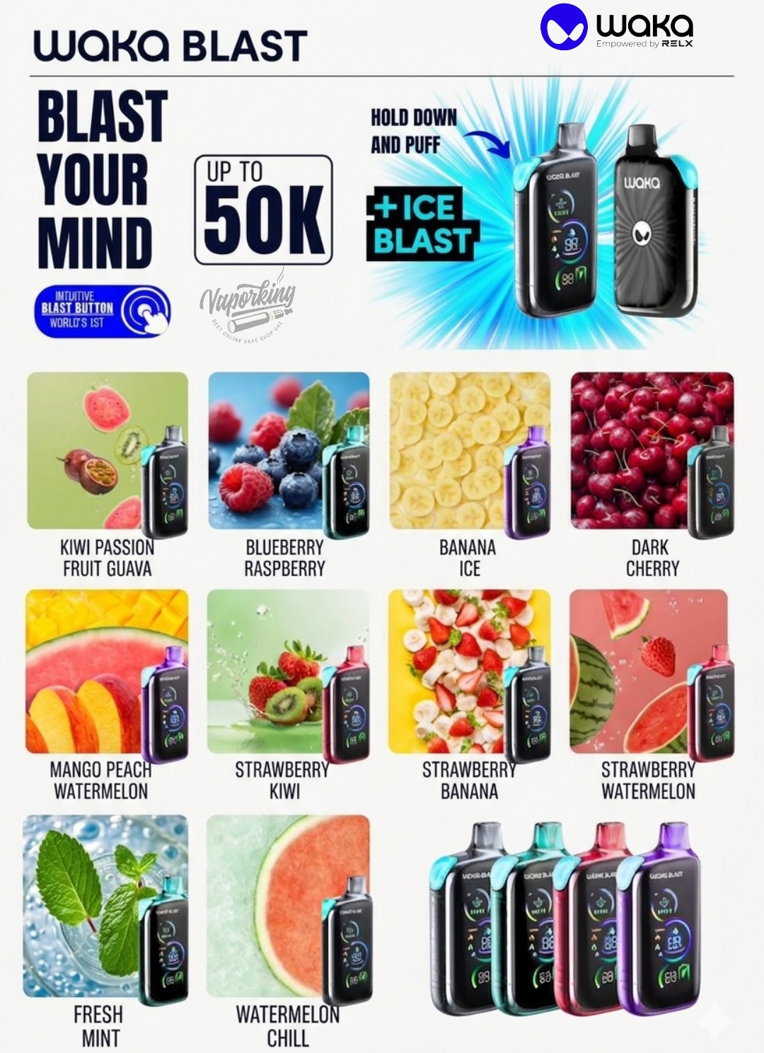 Waka Blast 50000 Puffs Disposable Vape 50mg in the UAE