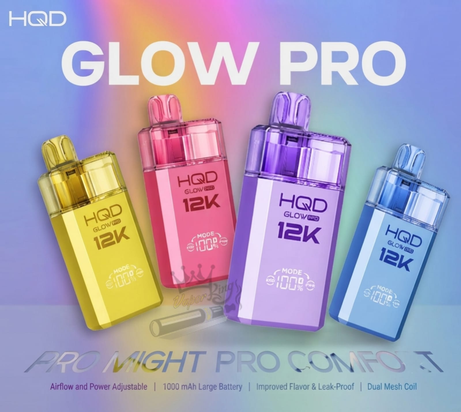 HQD Glow PRO 12000 Puffs Disposable Kit (Replaceable pod system) in UAE